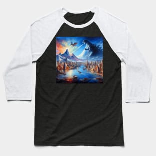 Godzilla . Baseball T-Shirt